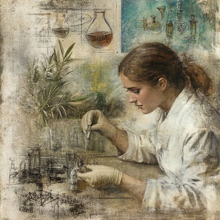 Sepiochemistry style, Midjourney V6.1: editorial illustration for popular scientific magazine cover