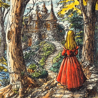 Vaporwild style, Midjourney V6.1: retro fairy-tale illustration