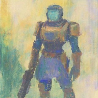 Retinal Detonation style, Midjourney V6.1: concept art character design of retropunk steam knight