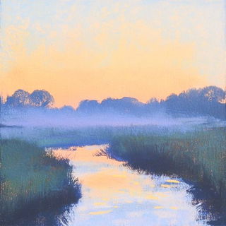 Retinal Detonation style, Midjourney V6.1: realistic landscape photograph of quiet dawn