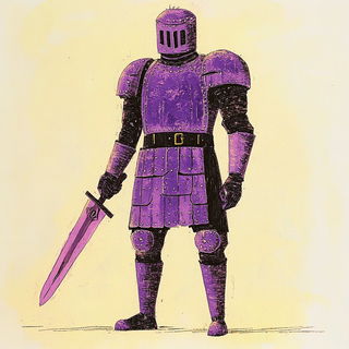 Contourfall style, Midjourney V6.1: concept art character design of retropunk steam knight