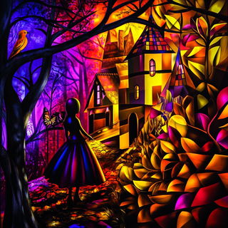 Magenta Perihelion style, Midjourney V6.1: retro fairy-tale illustration