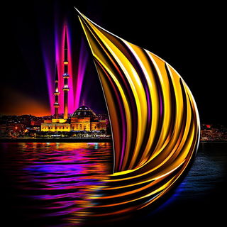 Magenta Perihelion style, Midjourney V6.1: bold minimalist logo design for Istanbul city municipal services