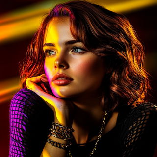 Magenta Perihelion style, Midjourney V6.1: photographic portrait of female protagonist