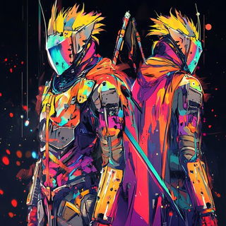 Prismasonry style, Midjourney V6.1: concept art character design of retropunk steam knight