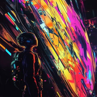 Prismasonry style, Midjourney V6.1: cinematic shot from sci-fi movie