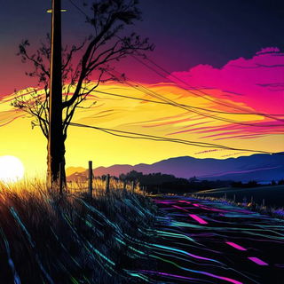 Prismasonry style, Midjourney V6.1: realistic landscape photograph of quiet dawn