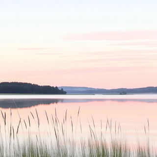 Bluefield Fable Graphics style, Midjourney V6.1: realistic landscape photograph of quiet dawn