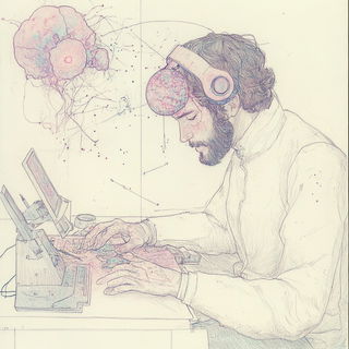 Velvetmarmor style, Midjourney V6.1: editorial illustration for popular scientific magazine cover