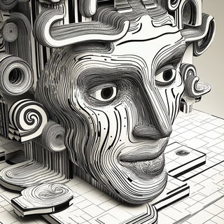 Celshade Panorism style, Midjourney V6.1: abstract 3D render