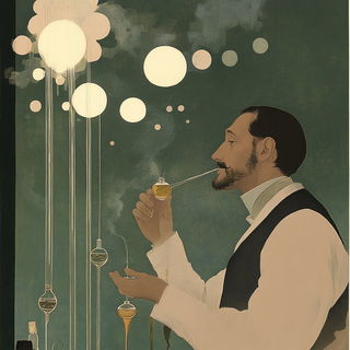 Noirmask style, Midjourney V6.1: editorial illustration for popular scientific magazine cover