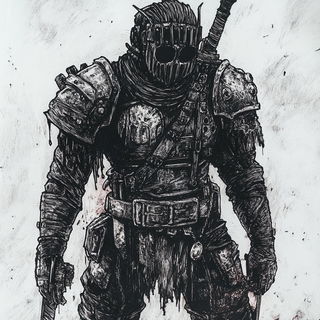 The Umbral Survey style, Midjourney V6.1: concept art character design of retropunk steam knight