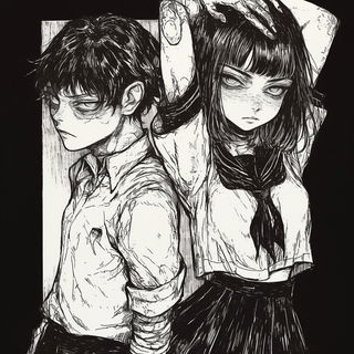 The Umbral Survey style, Midjourney V6.1: black-and-white manga comic strip