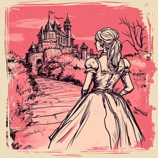 Muqarnas Cyanism style, Midjourney V6.1: retro fairy-tale illustration