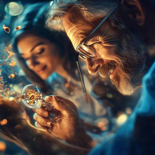Atelier Gorgon Red style, Midjourney V6.1: editorial illustration for popular scientific magazine cover