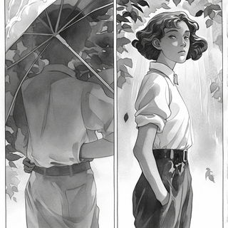 Stipplorama style, Midjourney V6.1: black-and-white manga comic strip