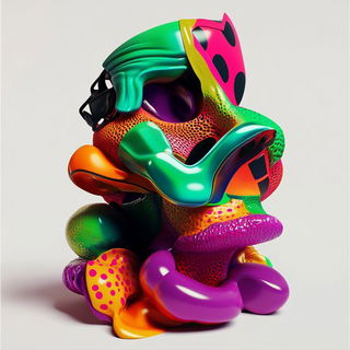 Bluemajolica style, Midjourney V6.1: abstract 3D render