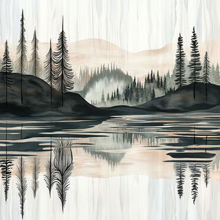 Turquoise Cartography style, Midjourney V6.1: realistic landscape photograph of quiet dawn