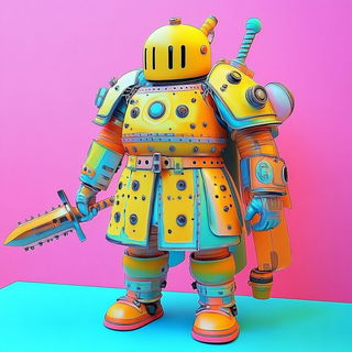 Ceramere style, Midjourney V6.1: concept art character design of retropunk steam knight