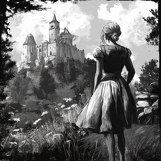 Thornframe style, Midjourney V6.1: retro fairy-tale illustration