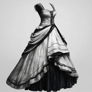 Thornframe style, Midjourney V6.1: haute-couture fashion outfit