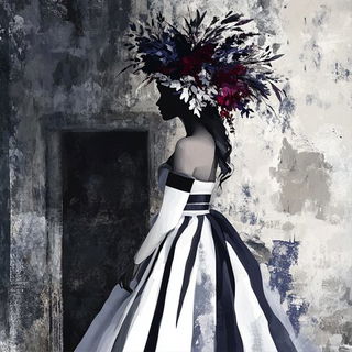 Ravencrown Isopleth style, Midjourney V6.1: haute-couture fashion outfit