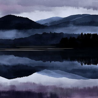 Ravencrown Isopleth style, Midjourney V6.1: realistic landscape photograph of quiet dawn