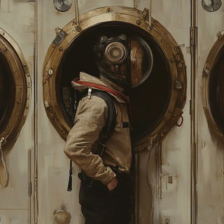 Cameaulet style, Midjourney V6.1: cinematic shot from sci-fi movie