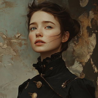 Cameaulet style, Midjourney V6.1: photographic portrait of female protagonist