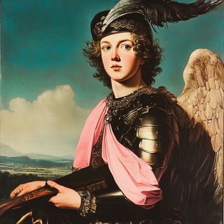 Colossometal style, Midjourney V6.1: classical 18th-century oil painting