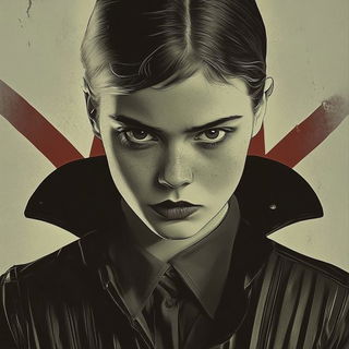 Hatched Goblinism style, Midjourney V6.1: photographic portrait of female protagonist