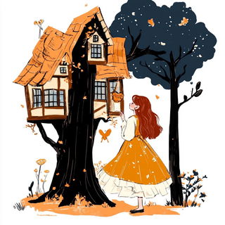 Cyanthicket style, Midjourney V6.1: retro fairy-tale illustration