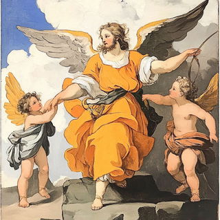 Cyanthicket style, Midjourney V6.1: classical 18th-century oil painting
