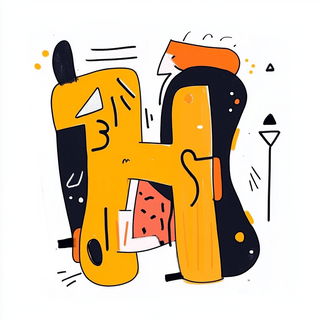 Cyanthicket style, Midjourney V6.1: typographic composition with large letters