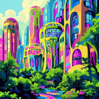 Mosaic Leviathan style, Midjourney V6.1: megacity with futuristic bioarchitecture