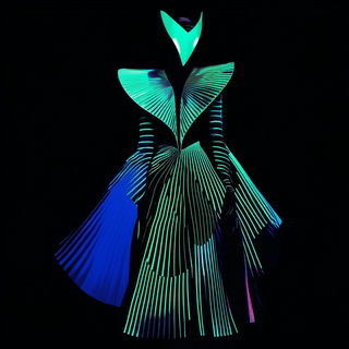 Pulpshadow style, Midjourney V6.1: haute-couture fashion outfit