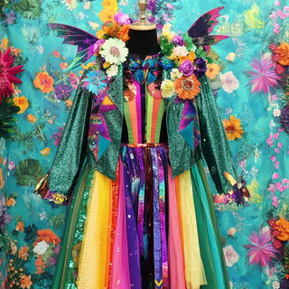 Radiant Filigree style, Midjourney V6.1: haute-couture fashion outfit