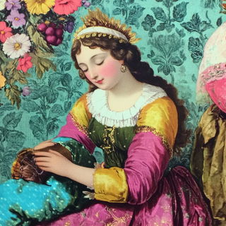 Radiant Filigree style, Midjourney V6.1: classical 18th-century oil painting