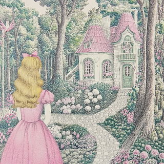 Faunaframe style, Midjourney V6.1: retro fairy-tale illustration