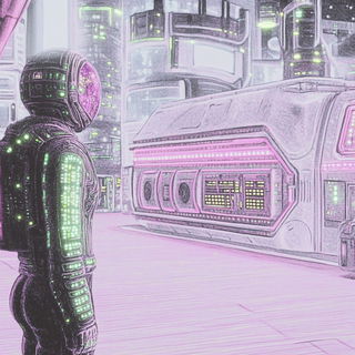 Faunaframe style, Midjourney V6.1: cinematic shot from sci-fi movie