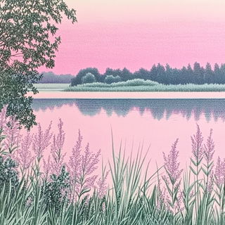 Faunaframe style, Midjourney V6.1: realistic landscape photograph of quiet dawn