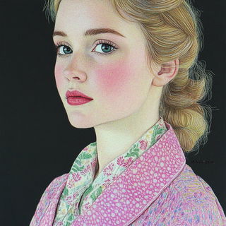 Faunaframe style, Midjourney V6.1: photographic portrait of female protagonist