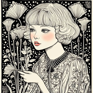 Risoquake style, Midjourney V6.1: retro fairy-tale illustration