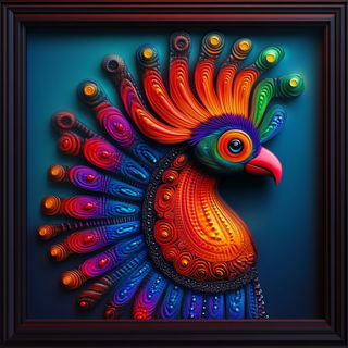 Viaduct Fossil style, Midjourney V6.1: traditional folk art