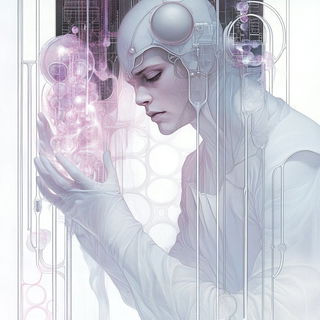 Portal Scar style, Midjourney V6.1: editorial illustration for popular scientific magazine cover