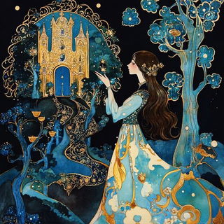 Maskweather style, Midjourney V6.1: retro fairy-tale illustration
