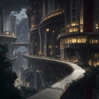 Cyanotype Cloudkeep style, Midjourney V6.1: megacity with futuristic bioarchitecture