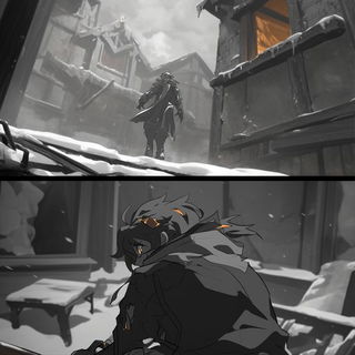 Cyanotype Cloudkeep style, Midjourney V6.1: black-and-white manga comic strip