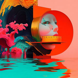 Ribbonwash style, Midjourney V6.1: abstract 3D render