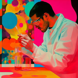 Ribbonwash style, Midjourney V6.1: editorial illustration for popular scientific magazine cover